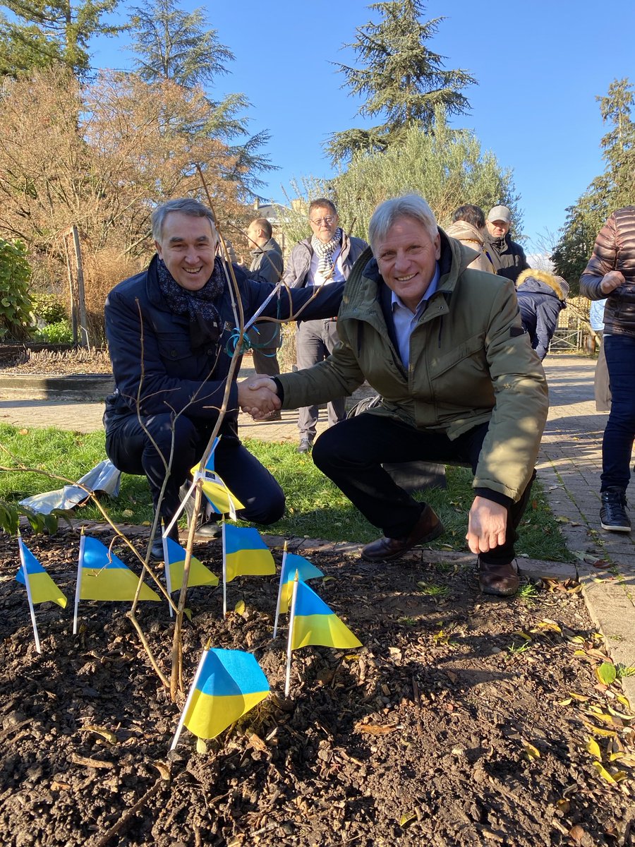 petras_petras's tweet photo. #Ukraine commemorates 90th anniversary of Holodamor. With support from #Vytautas Magnus University(Kaunas) we planted a Ukrainian national tree- #Kalyna (Viburnum opulus) at #Strasbourg University Botanical garden. #WeStandWithUkraine ! https://t.co/AP7A213B14