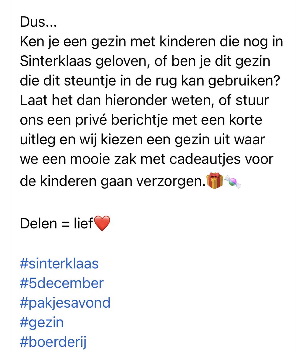 Geertjan_Oxe's tweet photo. Pakjesavond komt er weer aan!

Voor ouders met een kleine beurs kan dit wel confronterend zijn.

Hiervoor willen daardoor 1 of 2 gezinnen helpen met een gevulde zak! 👇🏻

Breng in contact met een gezin welke hulp kan gebruiken zodat ze een extra leuk #interklaasfeest beleven 🙏🏻 https://t.co/FQQKl6igQz