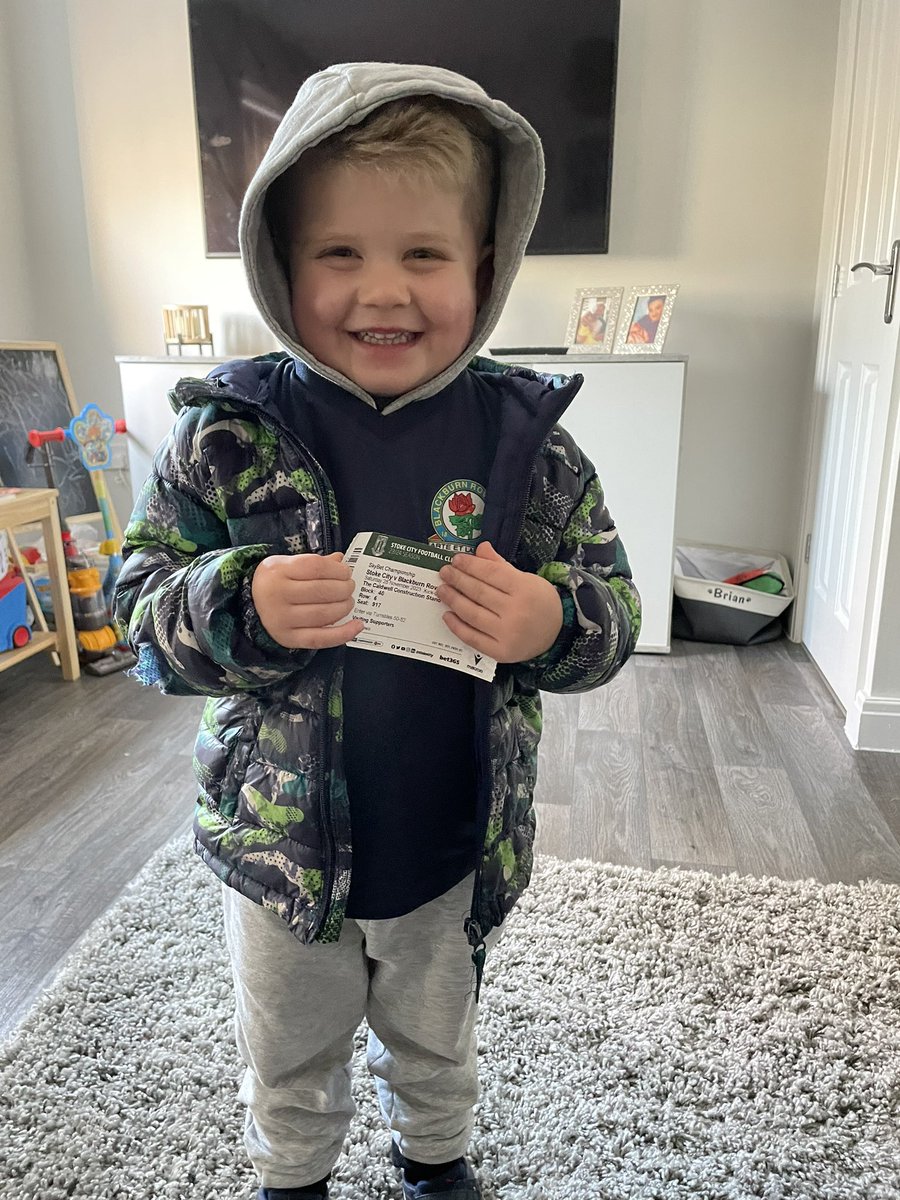 First <a href="/Rovers/">Blackburn Rovers</a> away game for the lad, cold one at stoke