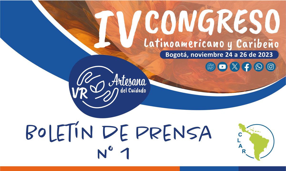 clar_vr's tweet photo. Con más de 3.500 religiosas/os comenzó el IV Congreso Latinoamericano y Caribeño de Vida Religiosa, organizado por la @clar_vr 

CLAR - Confederación Latinoamericana de Religiosos en modalidad híbrida. 

Boletín de Prensa No. 1 disponible en https://t.co/66iS8B7fwV https://t.co/7kYMNaVLFo