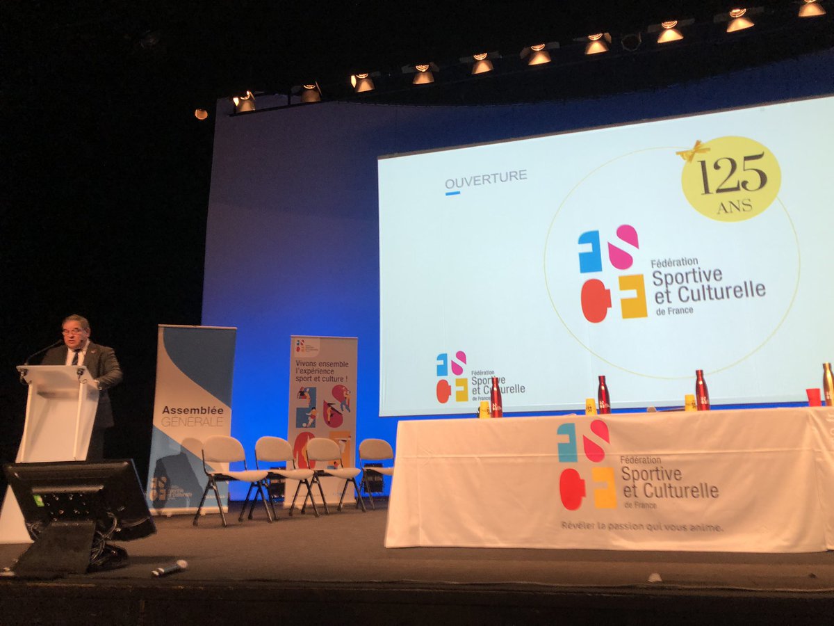 AnneCordier49's tweet photo. Ouverture du congrès fédéral de la #FSCF à #SaintETIENNE ‼️125 ans, une belle et longue histoire sur tous les territoires #Engagement #Jeunesse #Sportpourtous #Solidarite https://t.co/aHcXMEEyPn