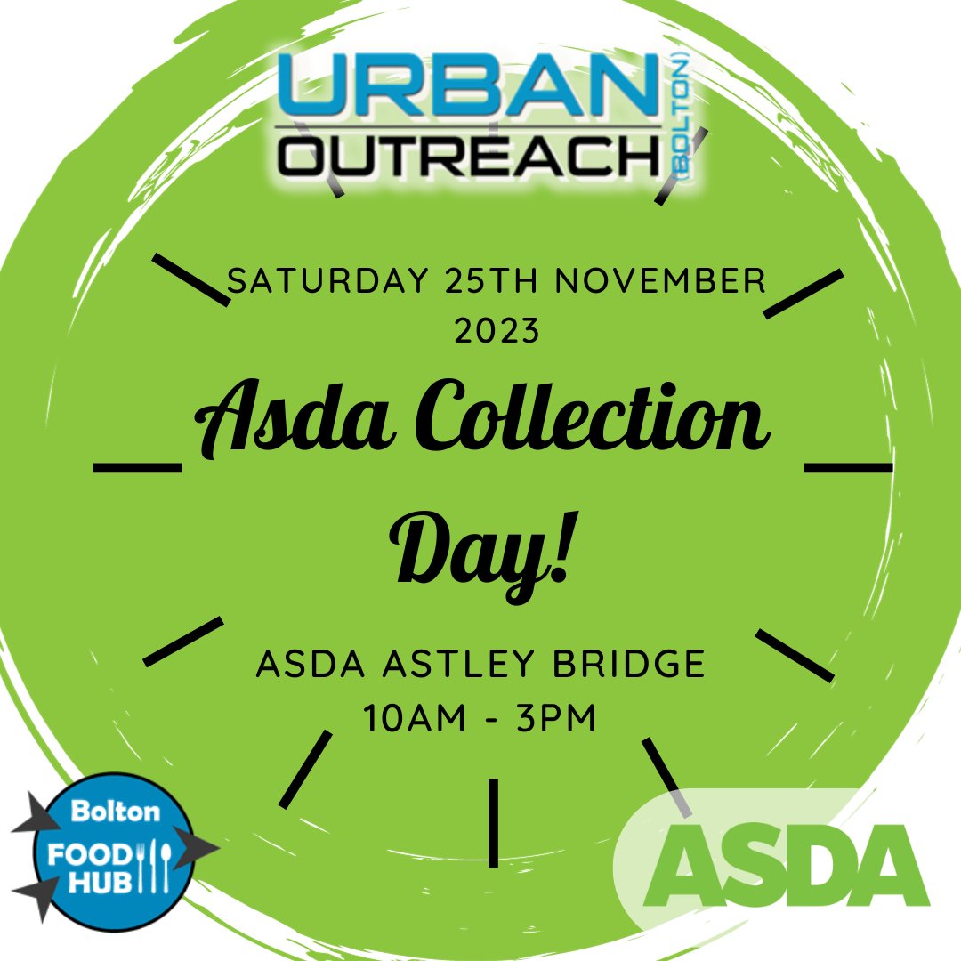 Today is the day!

🛒 We are having a collection day at ASDA Astley Bridge! If you are planning on doing a shop today why not pop down and say hello? And maybe even buy 1 extra item to donate.

⏰ We'll be collecting between 10am and 3pm!

#Boltonpowerofone #Inthistogether