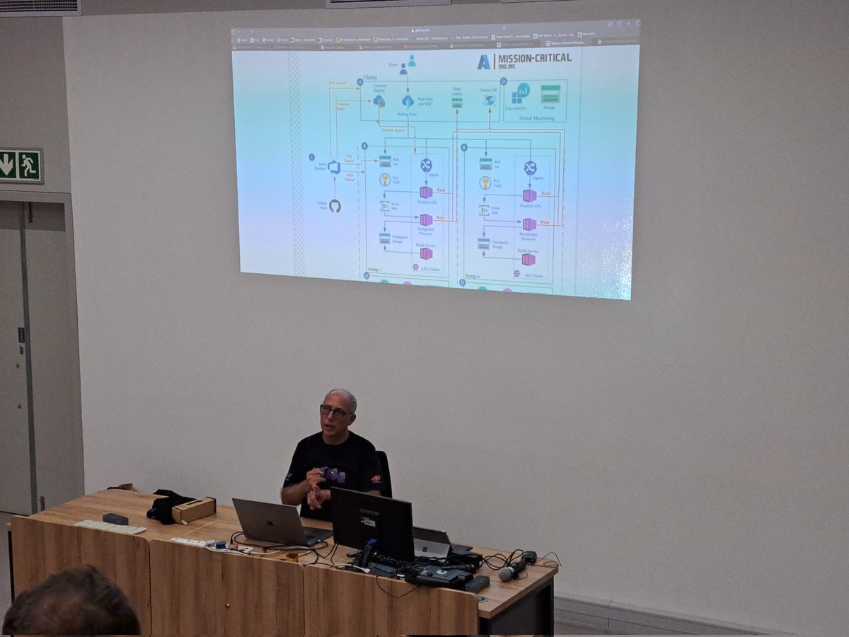 mattleibow's tweet image. Neil Thompson and Wayne Munro talking mission critical apps at #dotnetconfsa