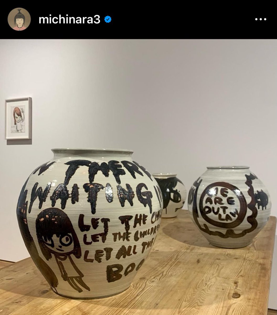 Bingo. Closer look of the new ceramic work by @michinara3 at ‘Casa Namjoon’ Writing on the side[s] of the ceramic: “We are Outlaw” #BTS #RM #BTSonInstagram