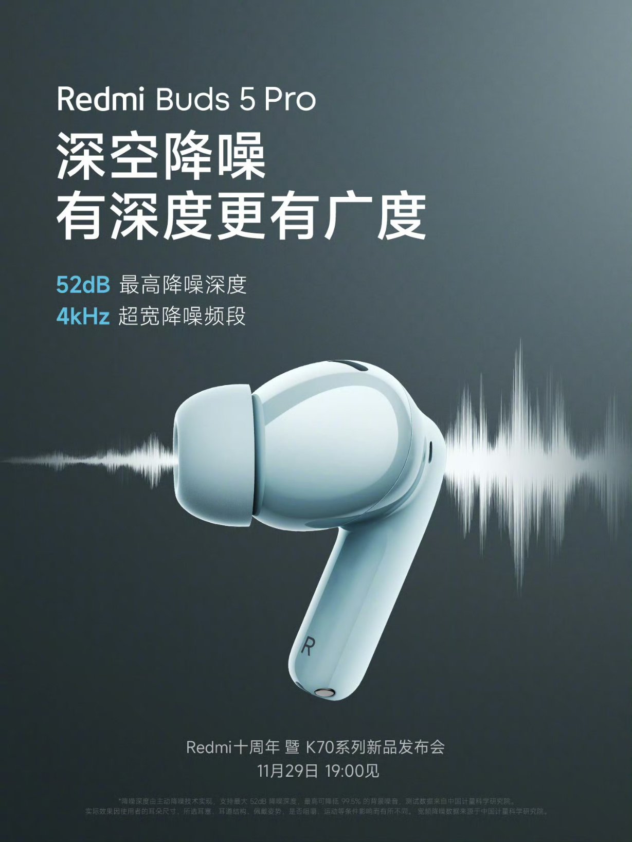 TECHNOLOGY INFO on X: Redmi Buds 5 Pro 52dB maximum noise reduction depth  4kHz ultra-wide noise reduction frequency  / X