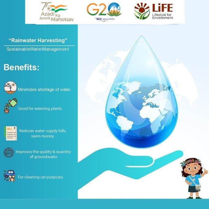 'Rainwater Harvesting' SustainableWater Management
#ChooseLiFE #MissionLiFE
@moefcc