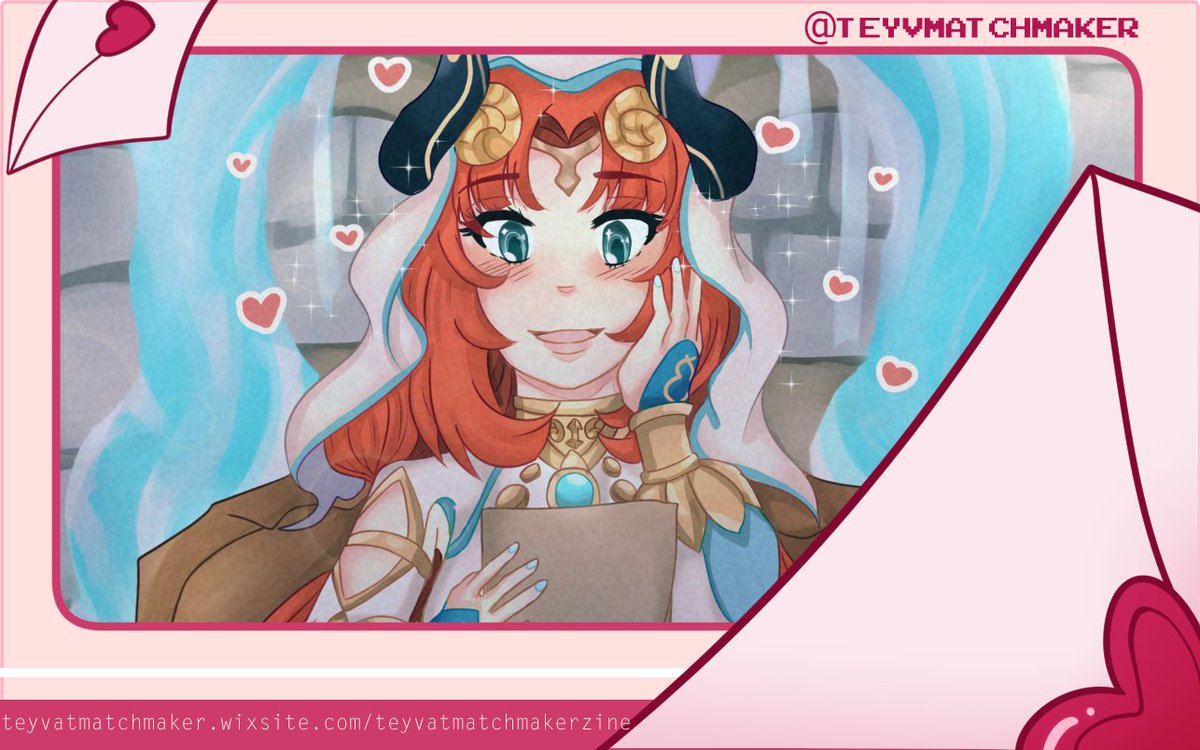 my preview for the <a href="/Teyvmatchmaker/">Teyvat matchmaker zine</a> zine!! 
-
what's nilou gushing about?👀✨