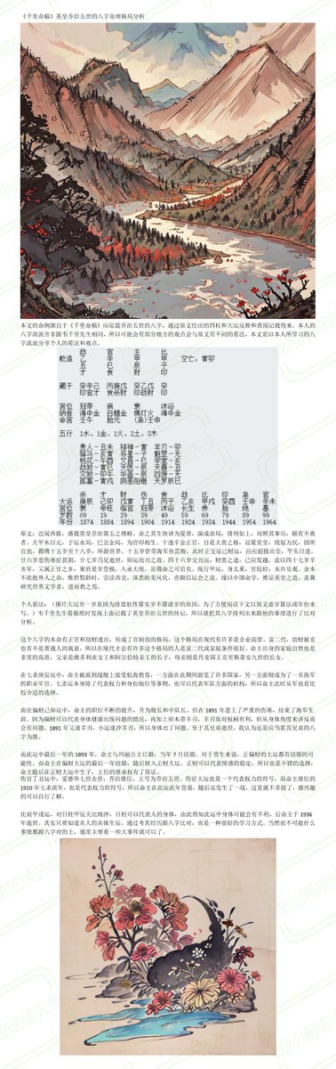 xuanlingxs's tweet photo. 英皇乔治五世的八字

#八字 #占卜 #风水 #起名 #择日 #算卦 #摇卦 #命理 #運勢 #命運 #命格 #算命 #推命 #四柱 #開運 #改運 #風水 #地理 #太極 #陰陽 #玹绫先生 #生肖 #五行 #納音 #天干地支 #玹经阁 #六十甲子 #易經 #奇门遁甲 #六爻 #玄学 #神秘学 #易经 #占星 #塔罗 #星盘 #预测 #占星術 #紫薇 https://t.co/f1aDwjF0On