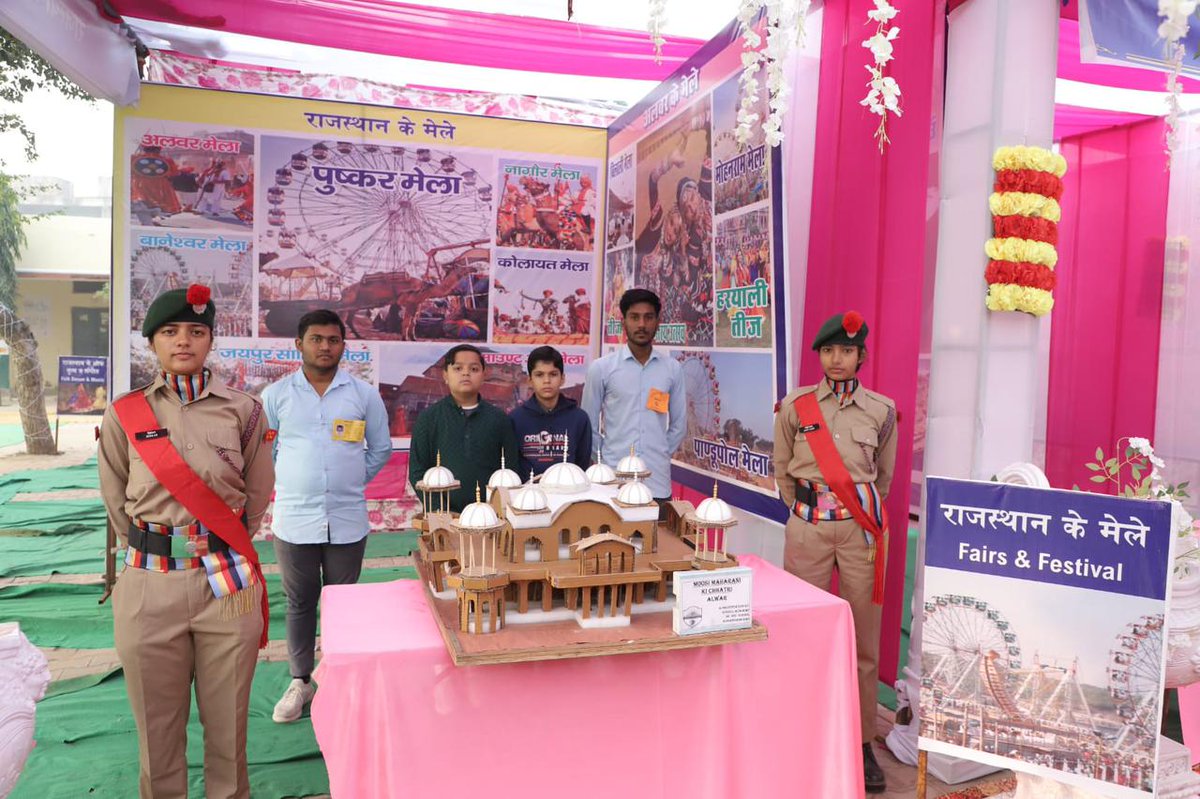 ECISVEEP's tweet photo. Democracy’s bright future! 

Students put up colourful stalls showcasing the State’s tradition and modernity in the ongoing  #RajasthanElections2023 

#ECI #AssemblyElections2023 #GoVote #IVote4Sure https://t.co/HFjraD3ozg