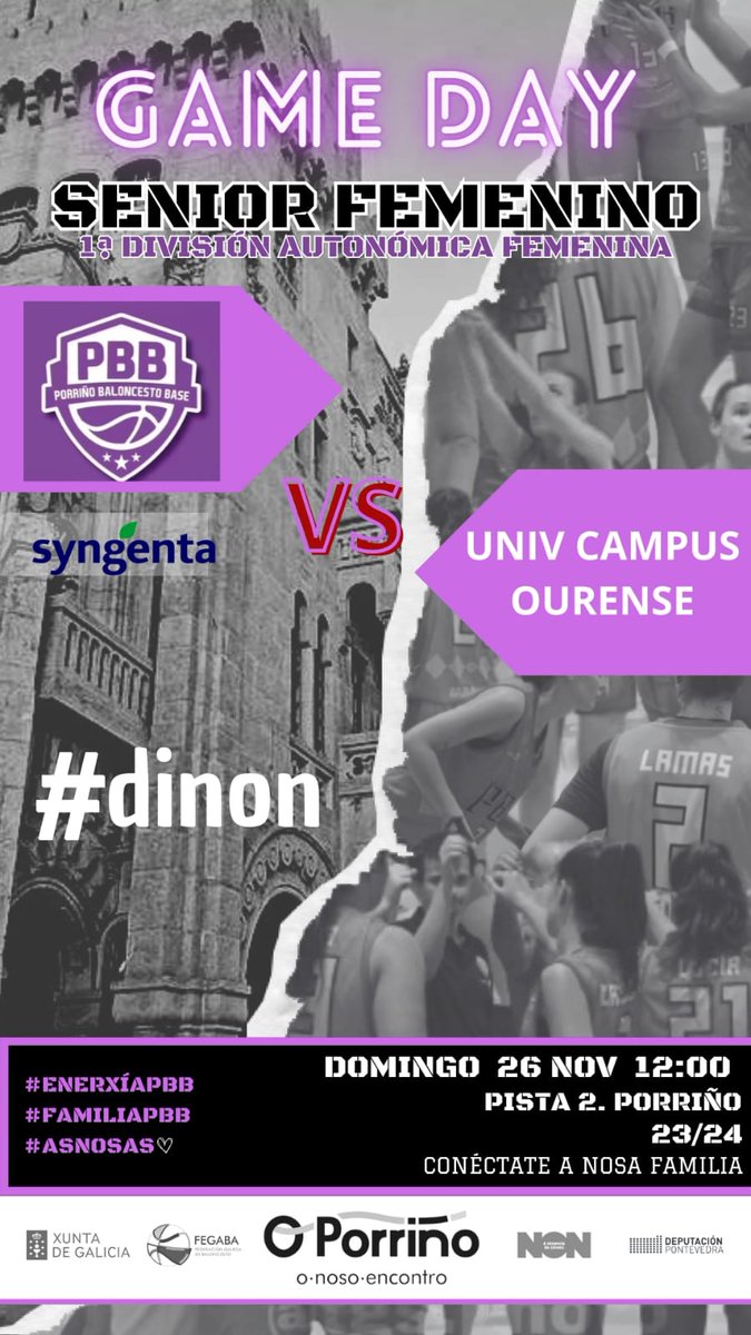 PBBbaloncesto's tweet photo. Mañá domingo é día de partido na 🏠 para #AsNosas‼️

👀 Non despistarse. Ás 12h ⏱️😉

#EnerxíaPBB⚡
#Syngenta https://t.co/zF2h5vuCLk