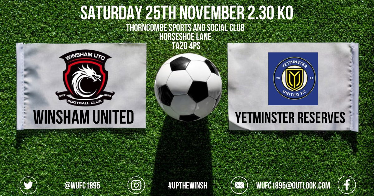 wufc1895's tweet photo. Winsham welcome Yetminster Reserves to Horseshoe Lane this afternoon for our 10th league game of the season. 

Kick off is at 2:30pm @ Horseshoe Lane 

Wrap up warm, it’s going to be chilly ❄️

#UPTHEWINSH https://t.co/eThg7usxwA