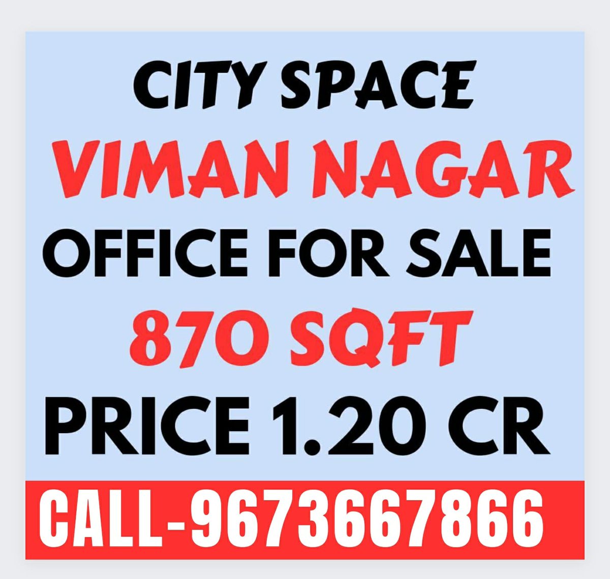 geminiprops's tweet photo. CITY SPACE VIMAN NAGAR OFFICE FOR SALE 870 SQFT, PRICE- 1.20CR 
CALL-9673667866

#OfficeForSale #CommercialProperty #InvestmentOpportunity #CitySpace #VimanNagar #RealEstate #BusinessSpace #PropertyInvestment #HighNetWorth #PrimeLocation #CommercialRealEstate #OfficeSpace # https://t.co/MqSJdP3JyO