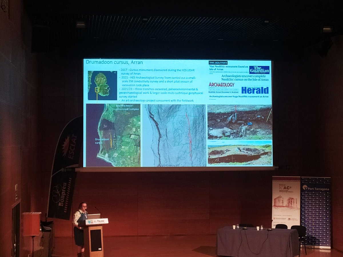 NazarijBulawka's tweet photo. Nicki Whitehouse is presenting
A Prehistoric landscape and cursus monument at #Drumadoon, Isle of Arran, #Scotland
#AEA2023Tgn #Tarragona
#Archaeology #conference https://t.co/1YtSQNjDZz