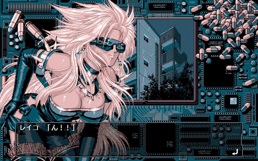 Pixel Galleria:

Virgin Angel 
PC-98 / Crystal Soft (1991)

A Erotic cyberpunk visual novel about a sex drug  turning people into sex slaves!! 🔥

#retrogaming #art #videogames #gaming #gamer