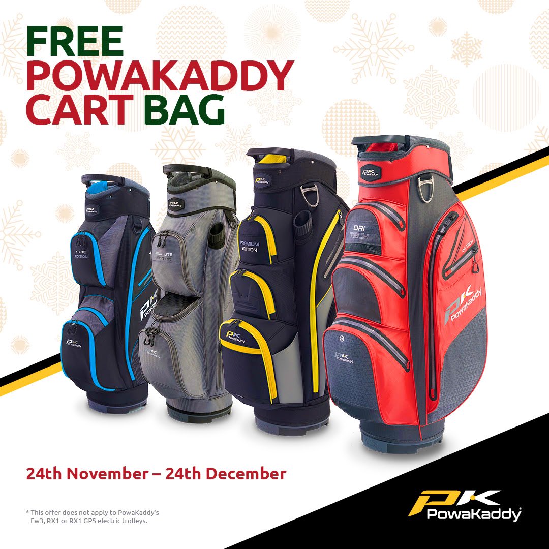 POWAKADDY WINTER PROMOTION 

Buy a Powakaddy Trolley in the proshop from now until December 24th and receive a Powakaddy Cart Bag FREE 

#Powakaddy
#Trolley