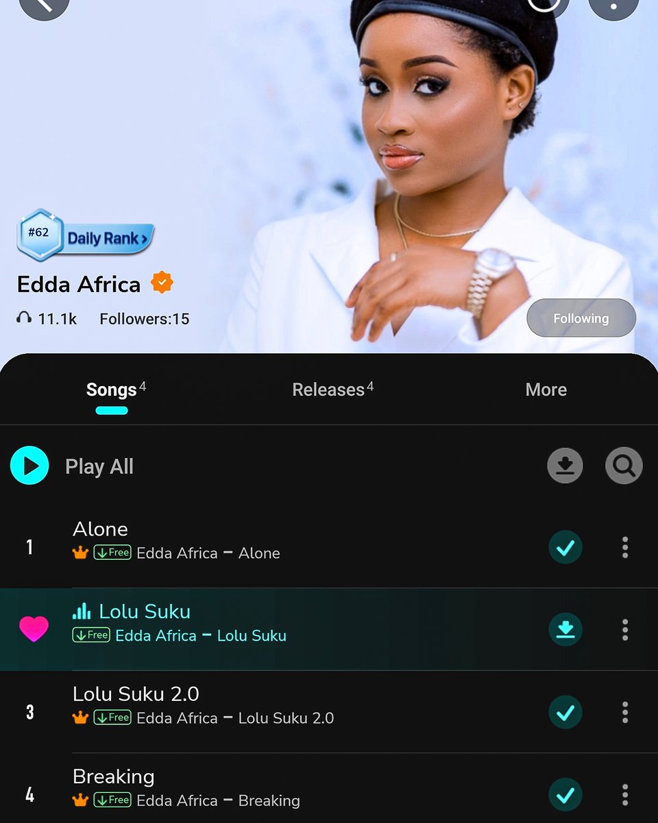 eddaafrica's tweet photo. Baby Girl ranking #62 on @BoomplayTZ 🥳🥳🥳🔥🔥❤️❤️ GLORY TO GOD!!!
KEEP STREAMING MY LOVES❤️
#Alone #Eddaafrica #AloneChallenge https://t.co/ZyLojWVFfm