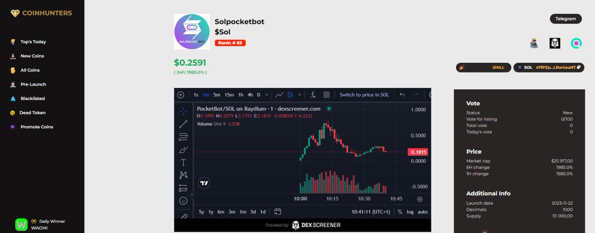 SolPocketBot's tweet photo. #SolPocketBot updated on Coinhunters

https://t.co/IpkuPLWCiz https://t.co/H6GKiefDk0