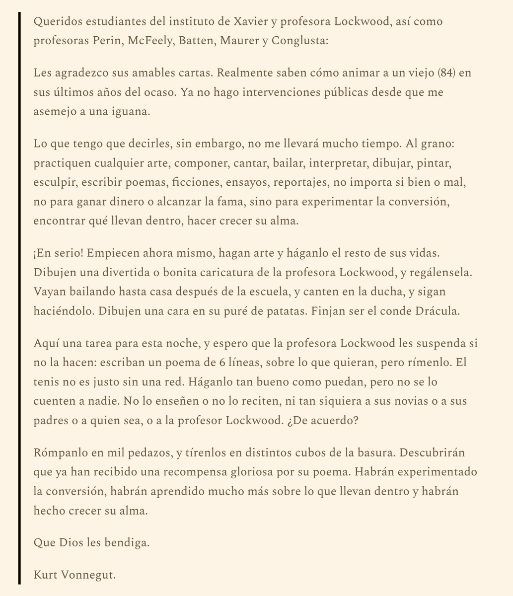 joantubau's tweet photo. Hoy en Kapital la carta de Kurt Vonnegut a unos estudiantes de instituto https://t.co/zhlsSqa9W3