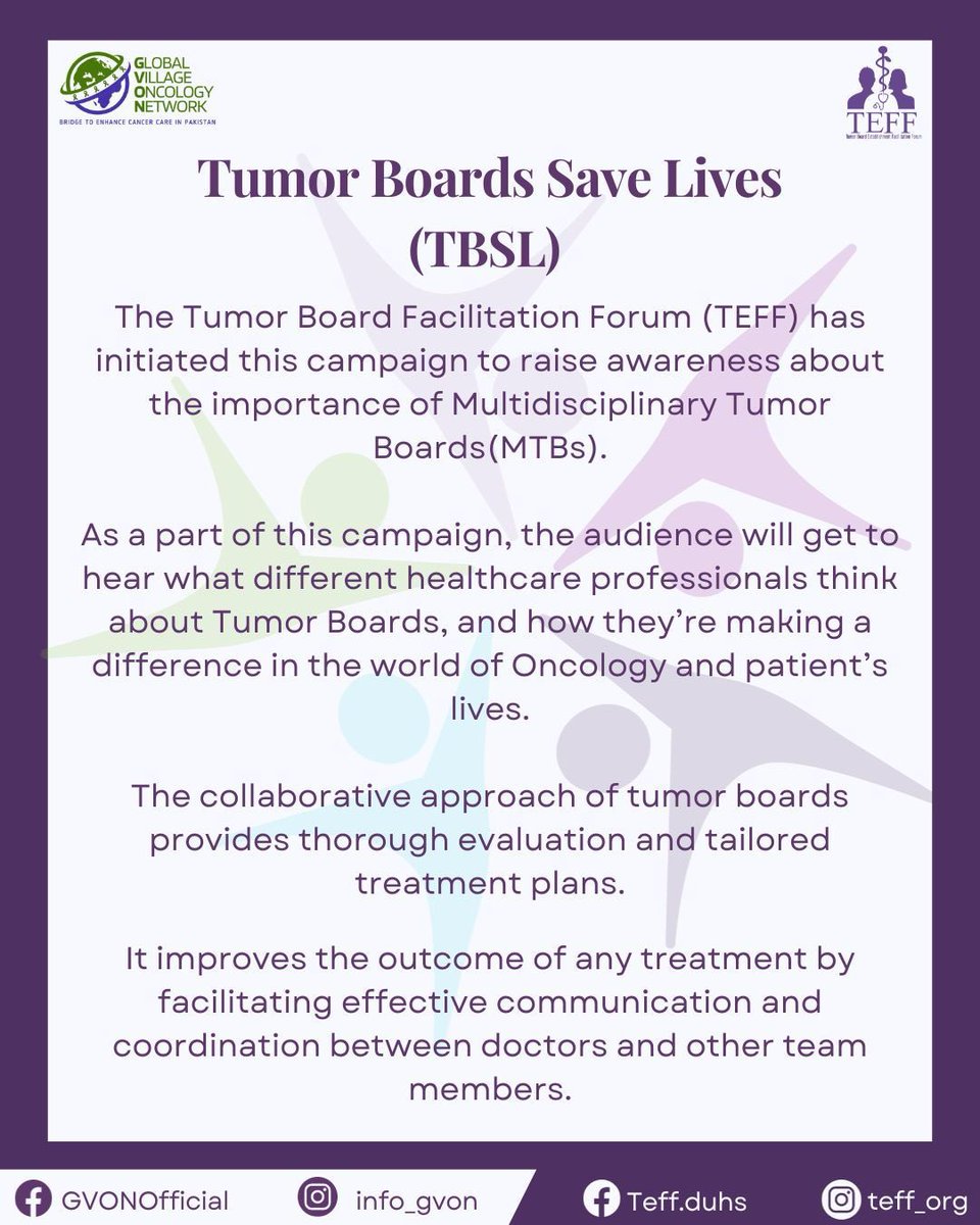 Unveiling 'Tumor Boards Save Lives' Campaign.

Join us in celebrating collaborative expertise, breakthrough insights, and the relentless pursuit of saving lives. Let these inspire a future where collective wisdom triumphs over adversity. 

#TumorBoardsSaveLives #teff #gvon