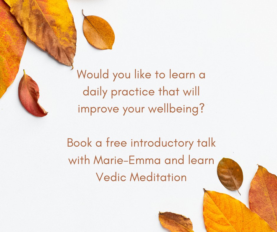 Would you like to learn a daily practice that will improve your wellbeing? Book a free introductory talk with Marie-Emma and learn #VedicMeditation #bromley #meditation learnvedicmeditation.net/contact