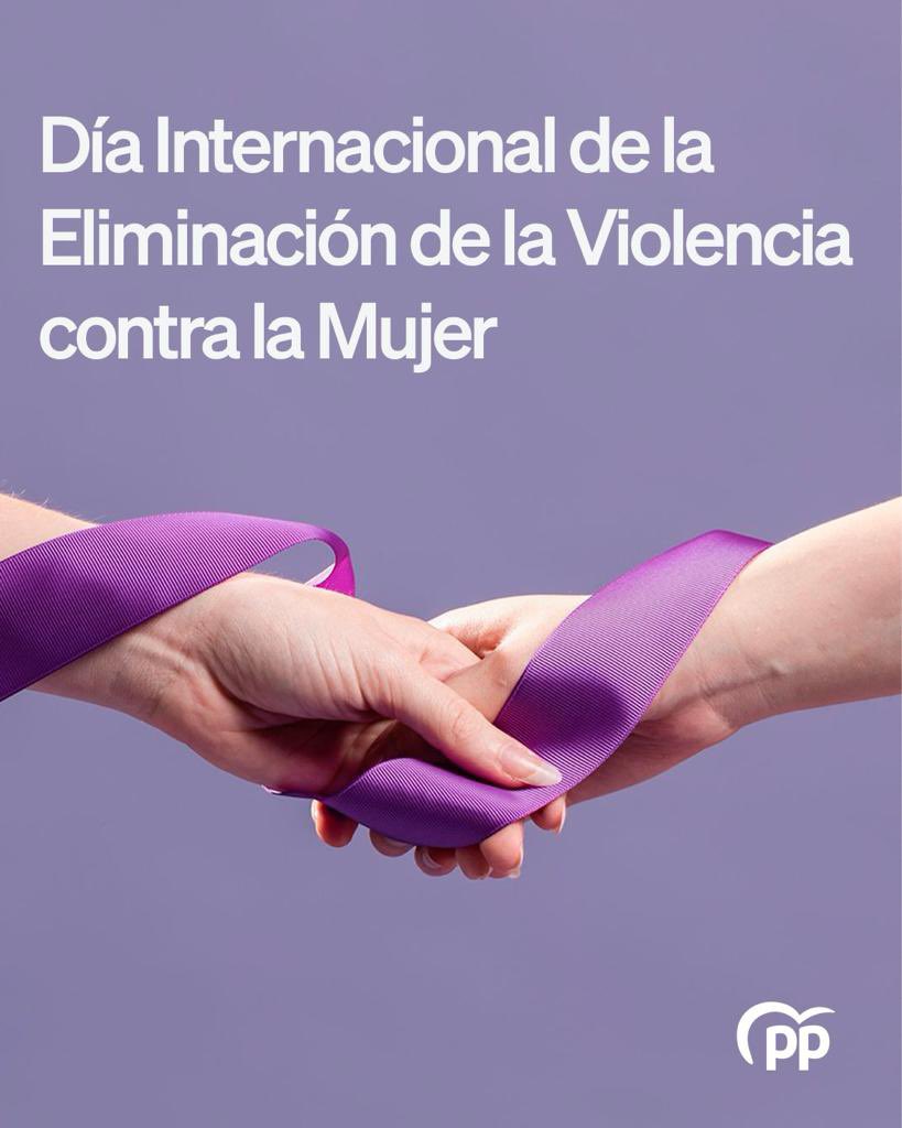Hoy, #25N, expresamos nuestro total compromiso en erradicar la violencia contra las mujeres.

No cabe otra victoria en esta lucha.

📄 Manifiesto del PP en el Día Internacional de la
Eliminación de la Violencia contra la Mujer: pp.es/actualidad-not…