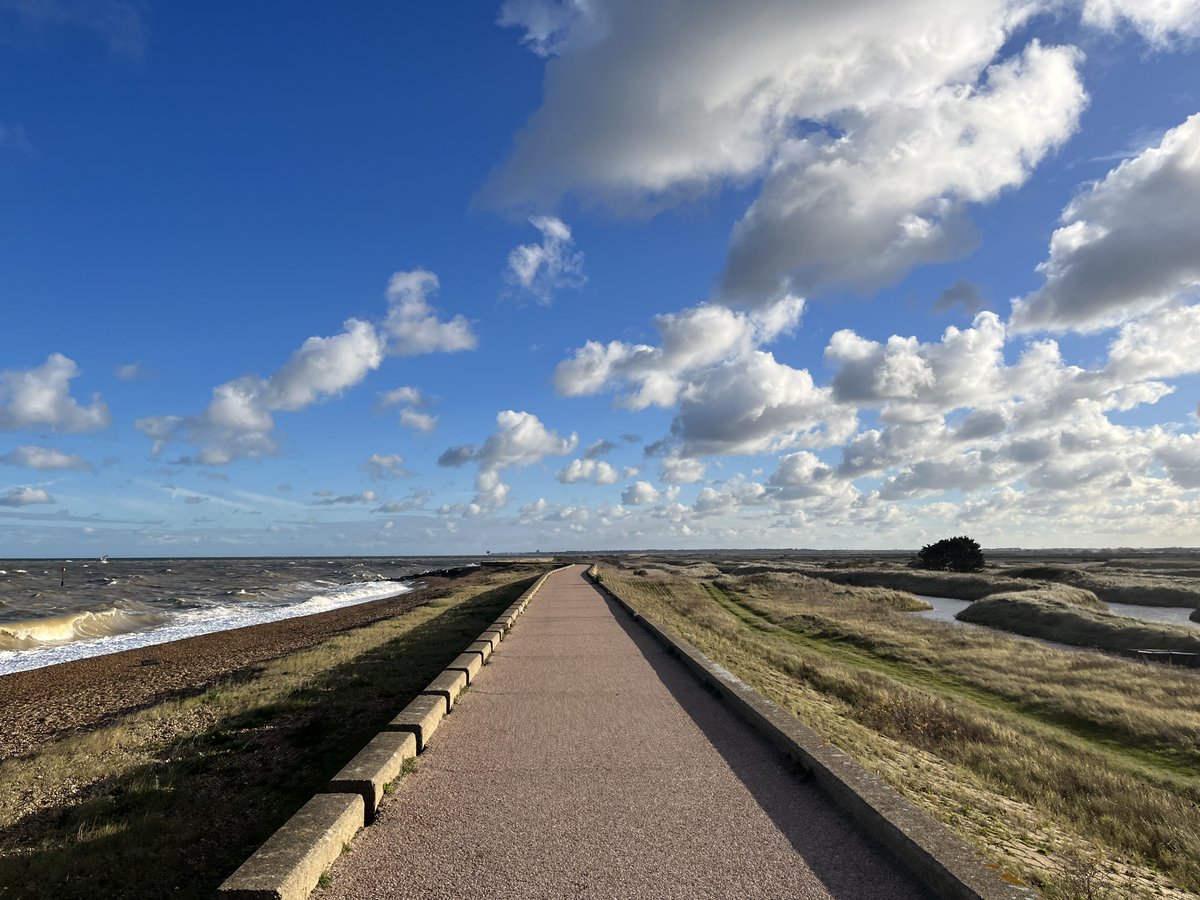 A beautiful, head-clearing bike ride yesterday, Canterbury to Whitstable to Margate, only occasionally splashed by the waves. Clouds departing.
