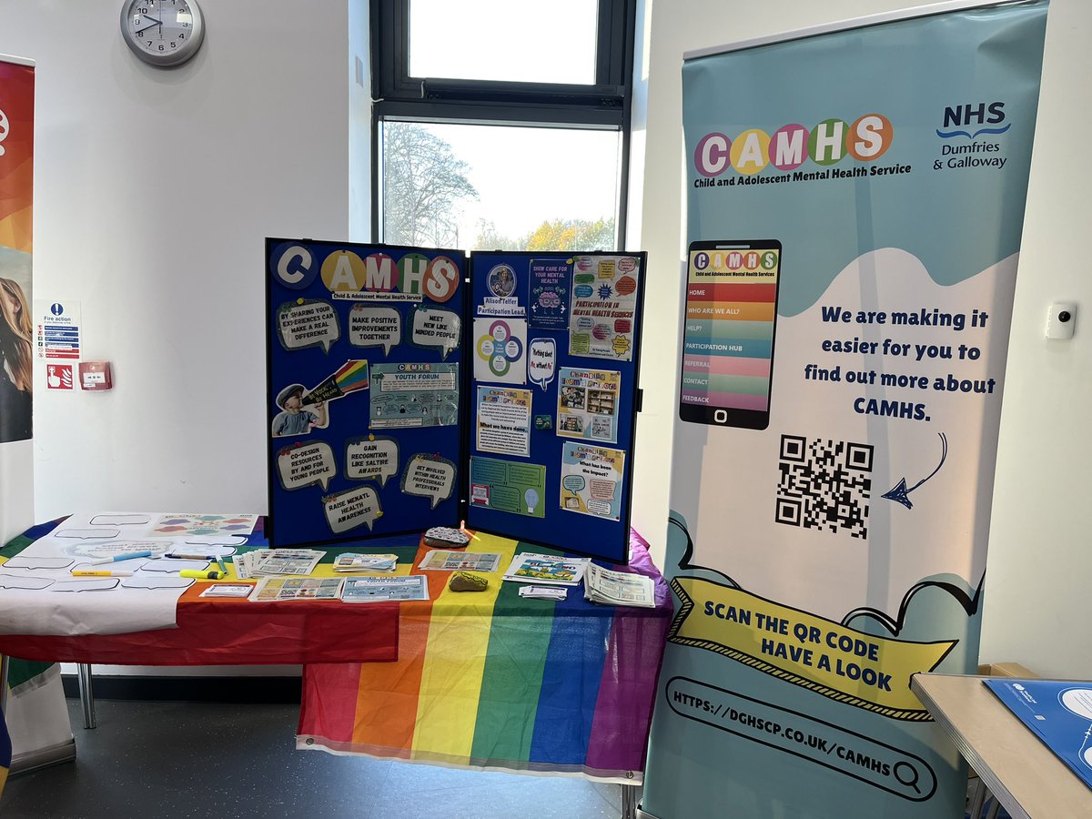 Alison is all set up and looking forward to attending the Youth Work Practitioner conference at the Bridge today. #Workingattgecoalface #camhsparticipation @FionaPaton11 @DGNHS