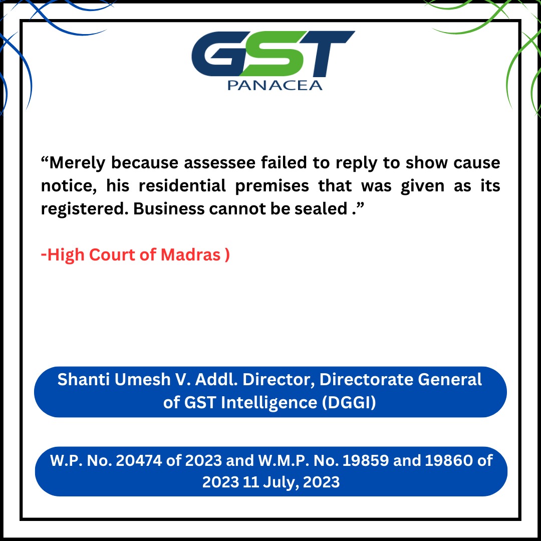 abhishekrajaram's tweet photo. Title:-Shanti Umesh V. Addl. Director, Directorate General of GST Intelligence (DGGI)
Court:-Madras High Court
Date:-11 July, 2023
Citation:-W.P. No. 20474 of 2023 and W.M.P. No. 19859 and 19860 of 2023

#ShantiUmeshV #AddlDirector #DGGI #MadrasHighCourt #GSTIntelligence #CourtCase