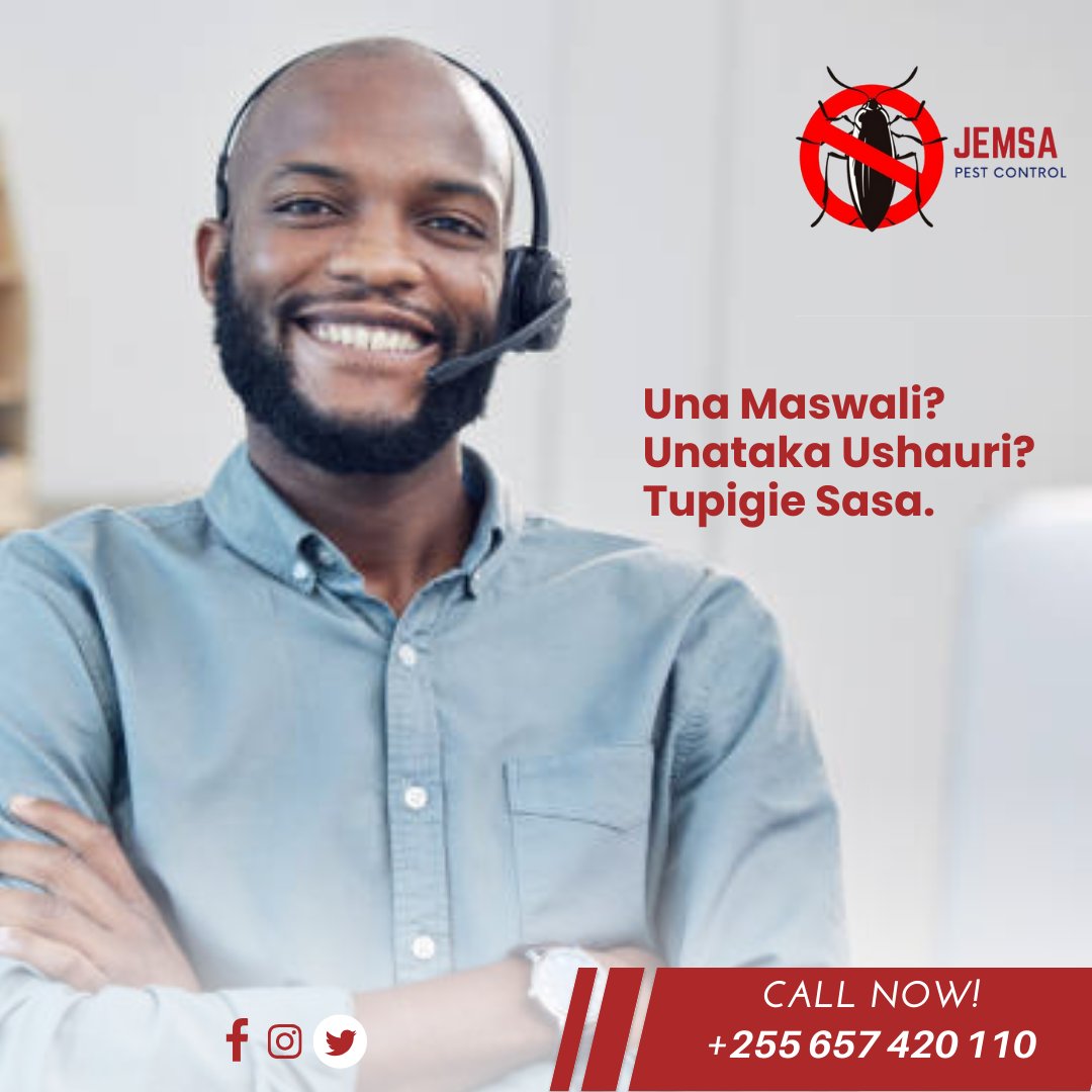 JemsaPest's tweet photo. Una maswali kuhusu huduma zetu,au unataka ushauri? Tupigie simu au tuma SMS WhatsApp kwenya namba +255 657 420 110.

#weekend #saturday #weekendvibes #cleaningservices #daressalaam #tanzania #jemsapestcontrolservices https://t.co/VzhILcjiy7