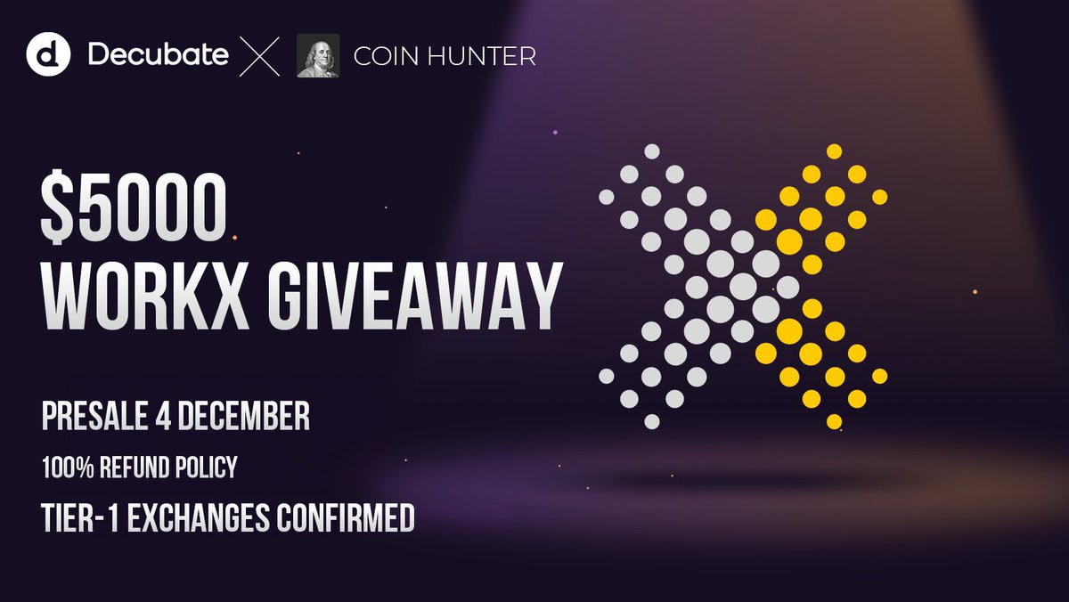 🔥KATILMAZSAN KAZANAMAZSIN

5 kişiye ön satışından ücretsiz $500 $WORK 
😱M'cap sadece $129K 
✅TIER1 Listeleme 
🚀Min 10X'de > $5000

1️⃣ Takip: <a href="/decubate/">Decubate</a>, @WorkX_official 
2️⃣ Katıl: t.me/WorkX_Telegram
3️⃣ RT - FAV

Sıfırdan sermaye yapma şansını kaçırma!