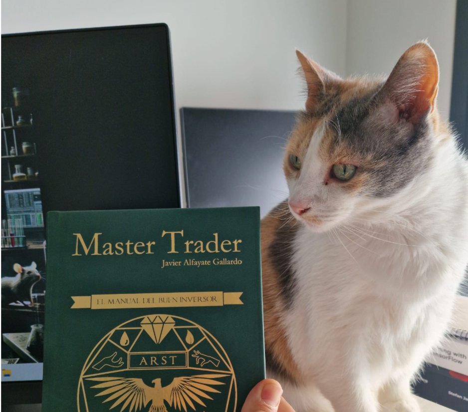 VictorG_bolsa's tweet photo. 🎁🎁SORTEO🎁🎁

Sorteo el libro de @JavierAlfayate "Master Trader" guía básica para aprender en el mercado, entre todos los que deis LIKE 👍 o RT 🔄 a esta publicación y nos sigaís a ambos!!  

🏆GANADOR 17 DICIEMBRE. Gato no incluido! https://t.co/fw72DDMFiS