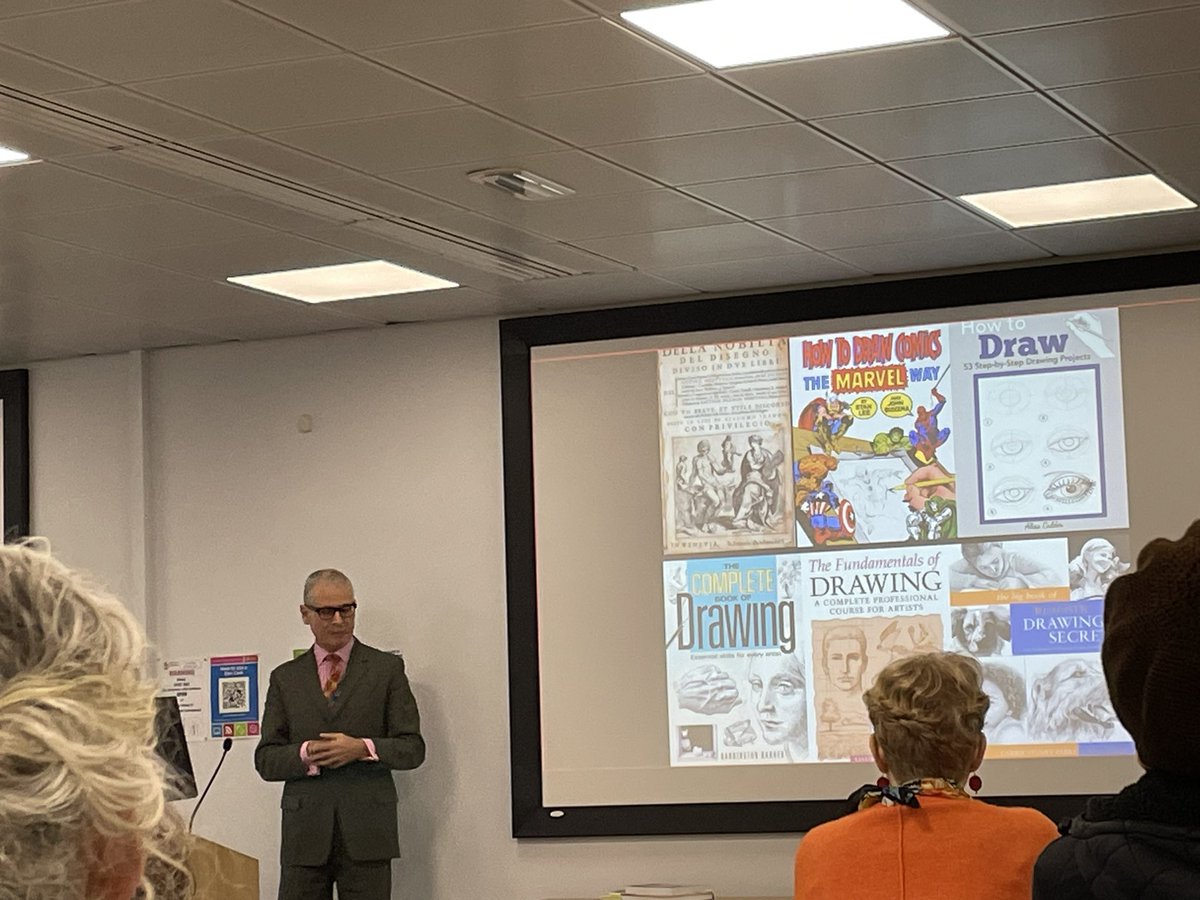 theartcriminal's tweet photo. Intro keynote at #iJade23 @recapchester with Simon Grennan looking at comics and drawing. So drawing has meaning through goals - what’s your intention? #drawing Causes and consequences. @penketc https://t.co/H73kR7WXEo