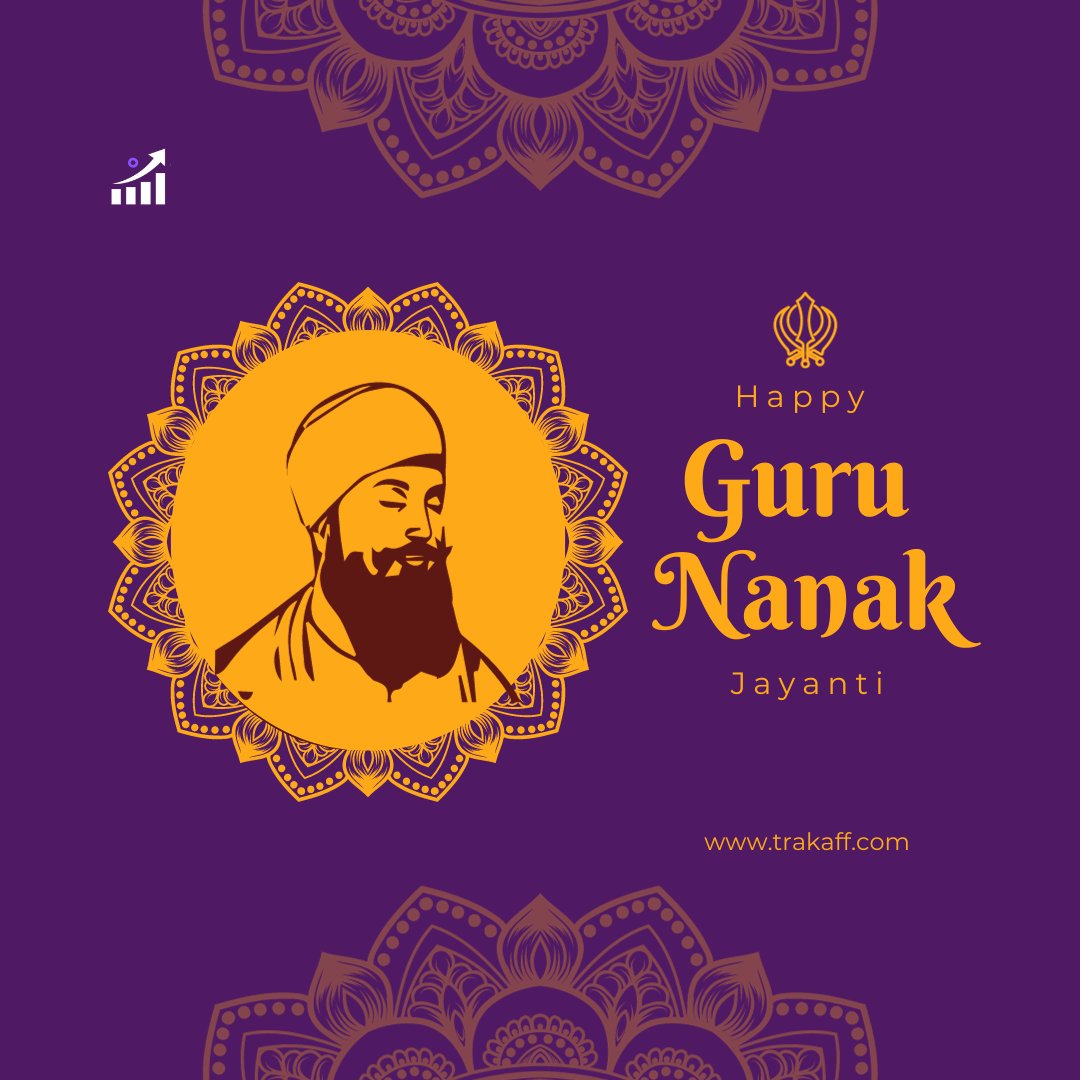 trak_aff's tweet photo. May Guru Nanak's teachings of love, equality, and compassion inspire our life's with peace and joy on this auspicious day. Happy Guru Nanak Jayanti!

#GuruNanakJayanti #India https://t.co/3x4bmTYm7y