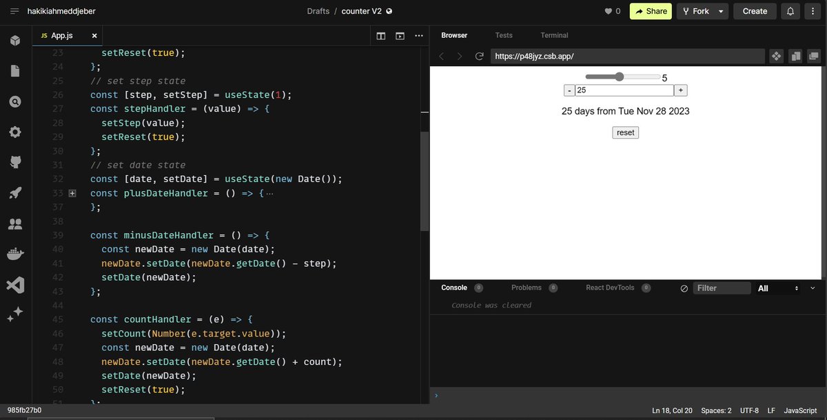 HakikiAhmeDJ's tweet image. Over the past few weeks, I've been diving into React, focusing on props, event handling, and mastering state management. Experimented with these concepts through small React apps. Quietly excited about the progress! 🌱💻 #ReactLearning #CodingJourney