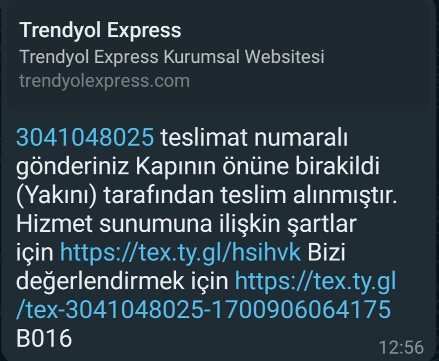 2 gündür kargoyu kapıya bırakıp gidiyorsunuz. Arıyoruz şikayet oluşturuyoruz kurye uyarıldı diyorsunuz. Uyarıldıysa bu embesil niye hala aynı hareketi yapıyor. Yapamıyorsanız bırakın diğerlerinin önü açılsın. Böyle basit bir hareket olabilir mi?
<a href="/Trendyol/">Trendyol</a> 
<a href="/TrendyolDestek/">Trendyol Destek</a>