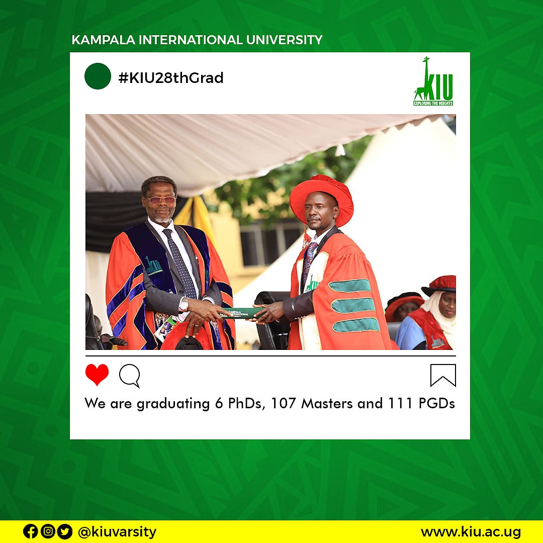 kiuvarsity's tweet photo. Congratulations to our PG students graduating today. The entire #KIUCommunity is proud of you.

#KIU28thGrad https://t.co/FNDDMdNvvc