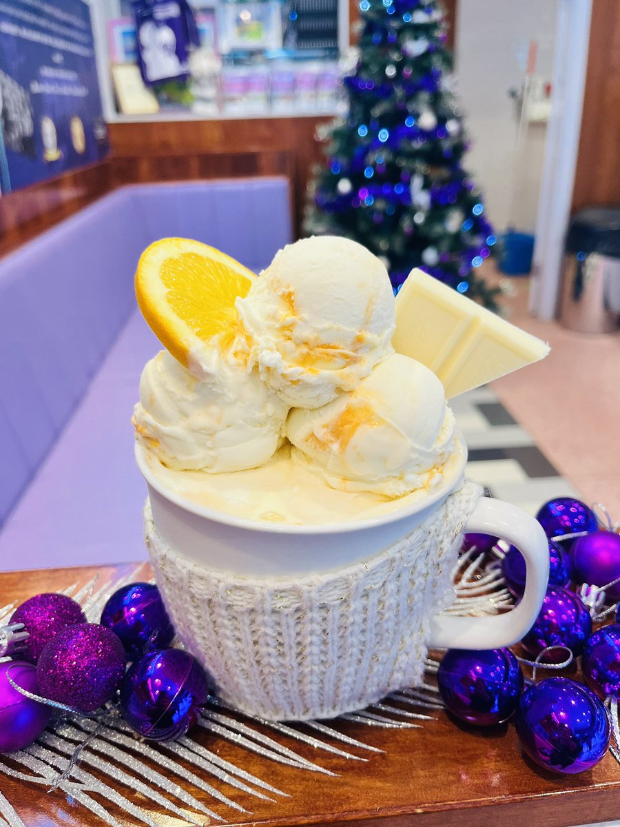 Our Festive Flavour is now with most of our scoop stockists. White Chocolate Orange. Creamy & Smooth White Chocolate base with a Tangy Orange Variegato. Delicious! 🍊❄️