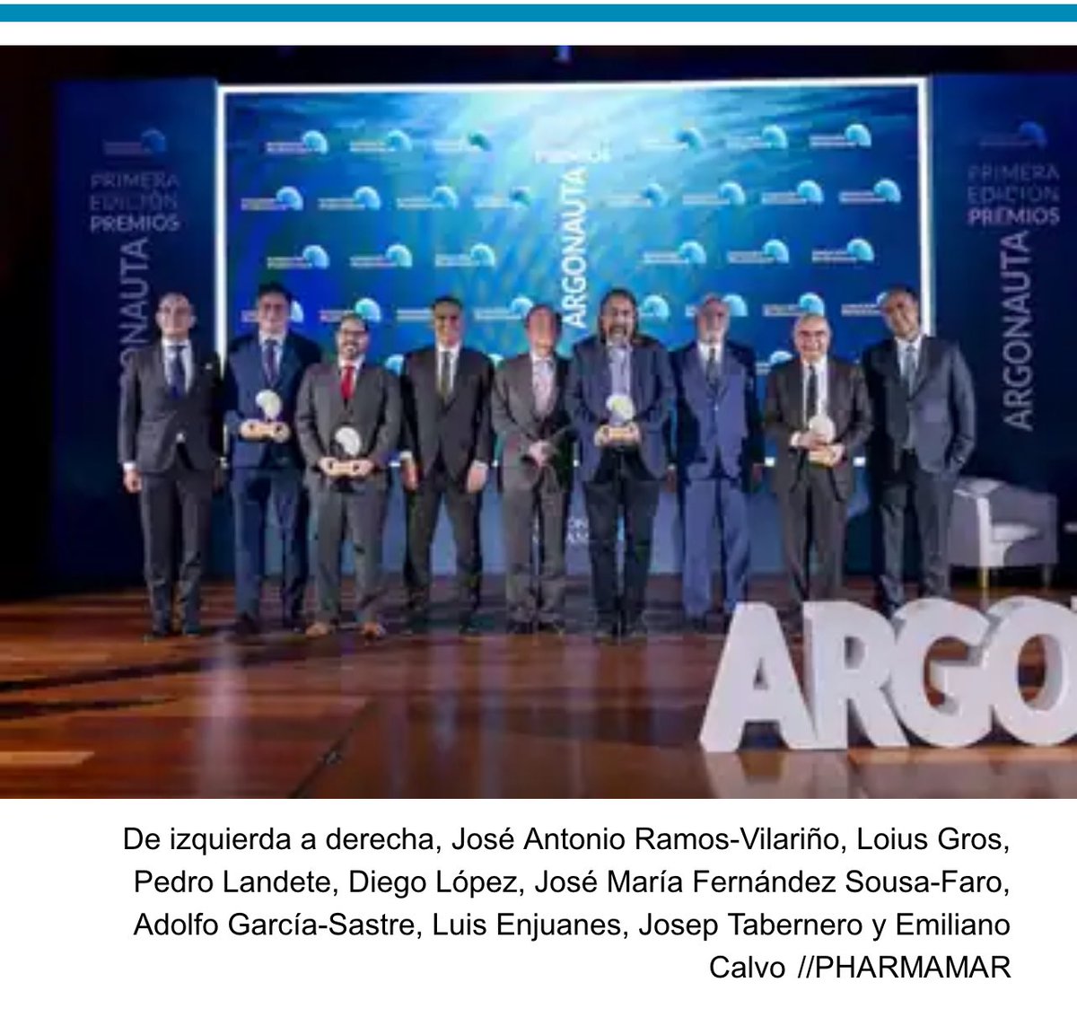 La Fundación   <a href="/PhrmMar/">PharmaMar</a>  entregó  los I Premios Argonauta. Muy chula la foto paritaria de TODOS los premiados …… 🤦🏻‍♀️. Enhorabuena a los premiados, pena que no haya premiadas ( sin duda las hay) en esta ocasión  …..