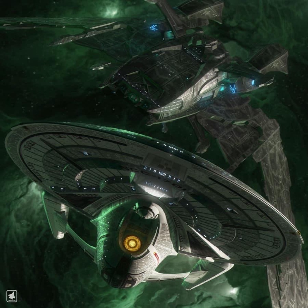 startrek_ships's tweet image. #SovereignClass vs #Scimitar. Credit: deviantart.com/jetfreak-7 dlvr.it/SzHxPY