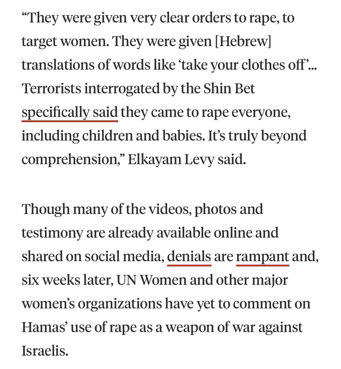 Today is International Day Against Gender-based Violence, and *finally* on the 50th day since unspeakable rape and violence against women and girls (including babies), UN Women have made a comment. Shameful. jewishinsider.com/2023/11/israel…