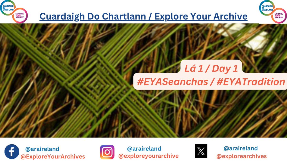 ARAIreland's tweet photo. Lá 1 #CuardaighDoChartlann
Roinnigí na míreanna cartlainne is ansa libh a bhaineann le téama an lae inniu - #EYASeanchas
Day 1 #ExploreYourArchive
Share your favourite archive items that relate to today's theme -
#EYATradition https://t.co/kdQJSwByhl