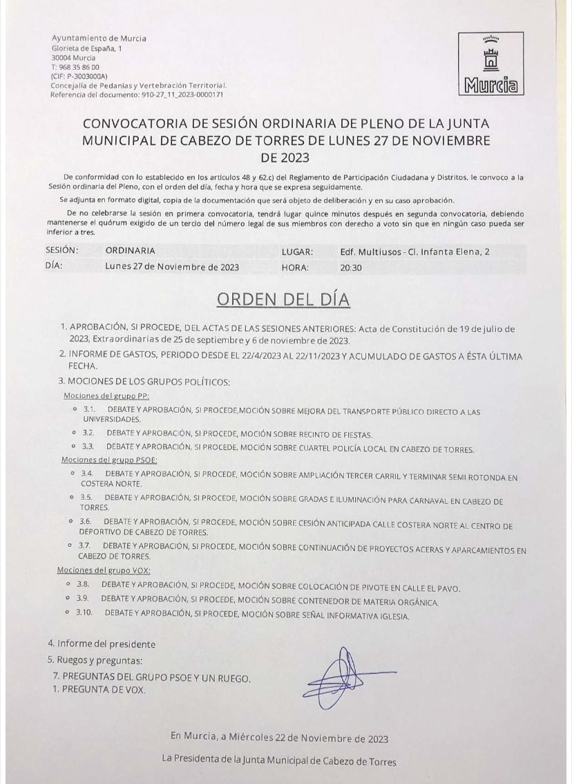 Alcaldía - Junta Municipal de Cabezo de Torres tweet media