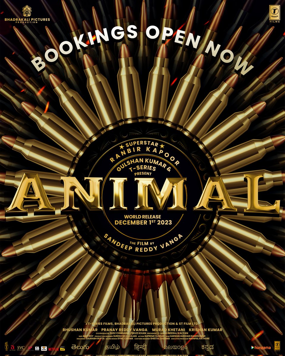 Vinitttttttt's tweet image. what a sexy poster! oh btw BOOKINGS OPEN BITCHES😎
#AnimalTrailer #AnimalTheFilm #RanbirKapoor