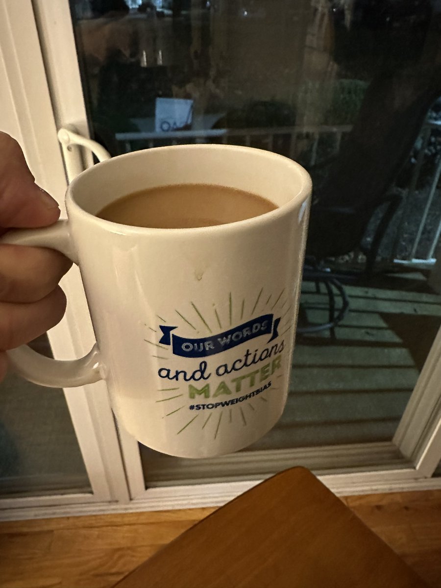 Enjoying my Saturday morning coffee in my OAC cup. @ObesityAction @StopWeightBias #OacAction