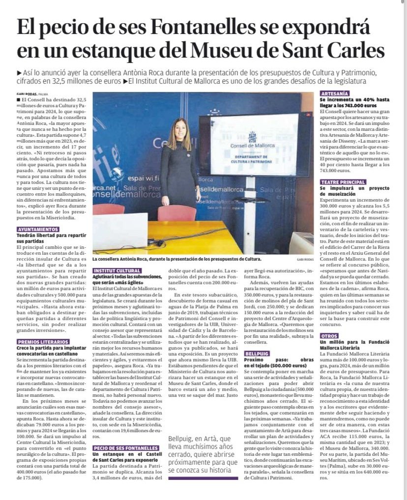 Antònia Roca (@antoniaroca) on Twitter photo Ni retrocessos, ni cap passa enrere: pressuposts inèdits per Cultura i Patrimoni.
<a href="/diariomallorca/">Diario de Mallorca</a> Ni retrocessos, ni cap passa enrere: pressuposts inèdits per Cultura i Patrimoni.
<a href="/diariomallorca/">Diario de Mallorca</a>