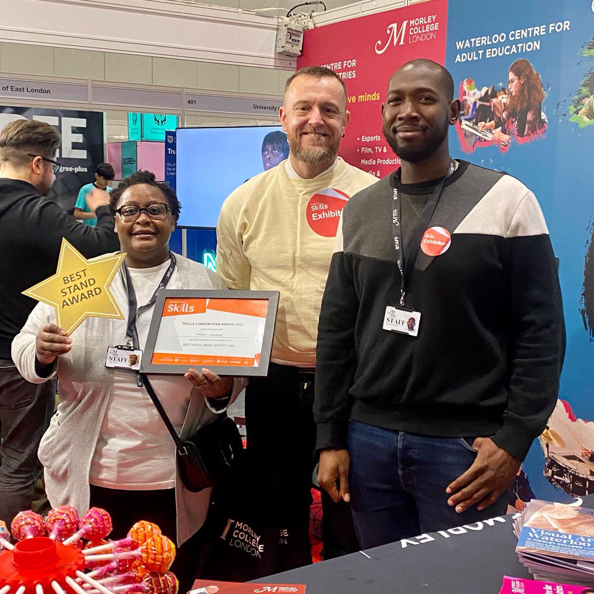 Well done to @morleycollege for winning our ‘best use of social media’ award! 🙌 thank you for being so engaging and interactive over your platforms and letting people know what you’re up to at the event 📱🏆