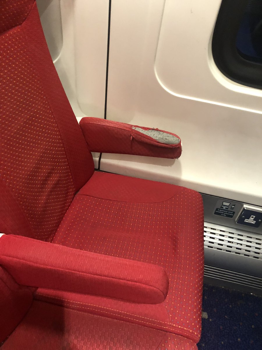 lewis2669's tweet photo. @Modern_Railways @EastMidRailway They might be reliable but the passenger experience is dreadful. They are foul, grubby, threadbare, stained seats and carpets. £230+ for a return Sheff/St Pancras this week on this! https://t.co/6uOTswyZ6U