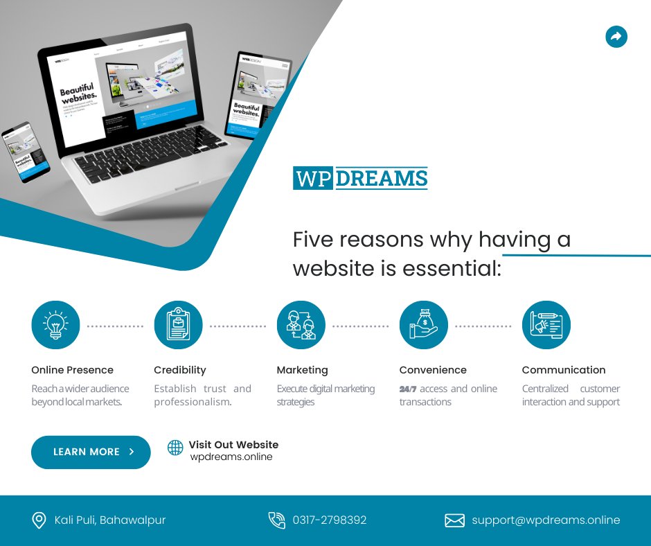 wpdreams's tweet photo. In today's digital age, a strong online presence is non-negotiable for any brand. 
Here are 5 compelling reasons why having a website is a game-changer:
#websitedesign #websitedesigner #seo #webdesign #webdesignspecialist #websitedesignservices https://t.co/VkjOXYAWdH