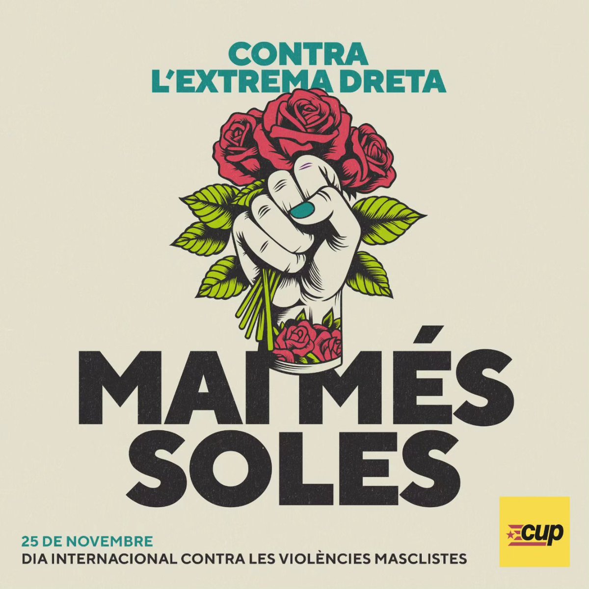 Contra la violència de gènere, MAI MÉS SOLES ✊💜

Aquest #25N ens col·lectivitzem per defensar una vida digna per a totes i denunciar el sistema heteronormatiu i patriarcal 🔥📣

#maiméssoles #diainternacionalcontralaviolenciadegenere