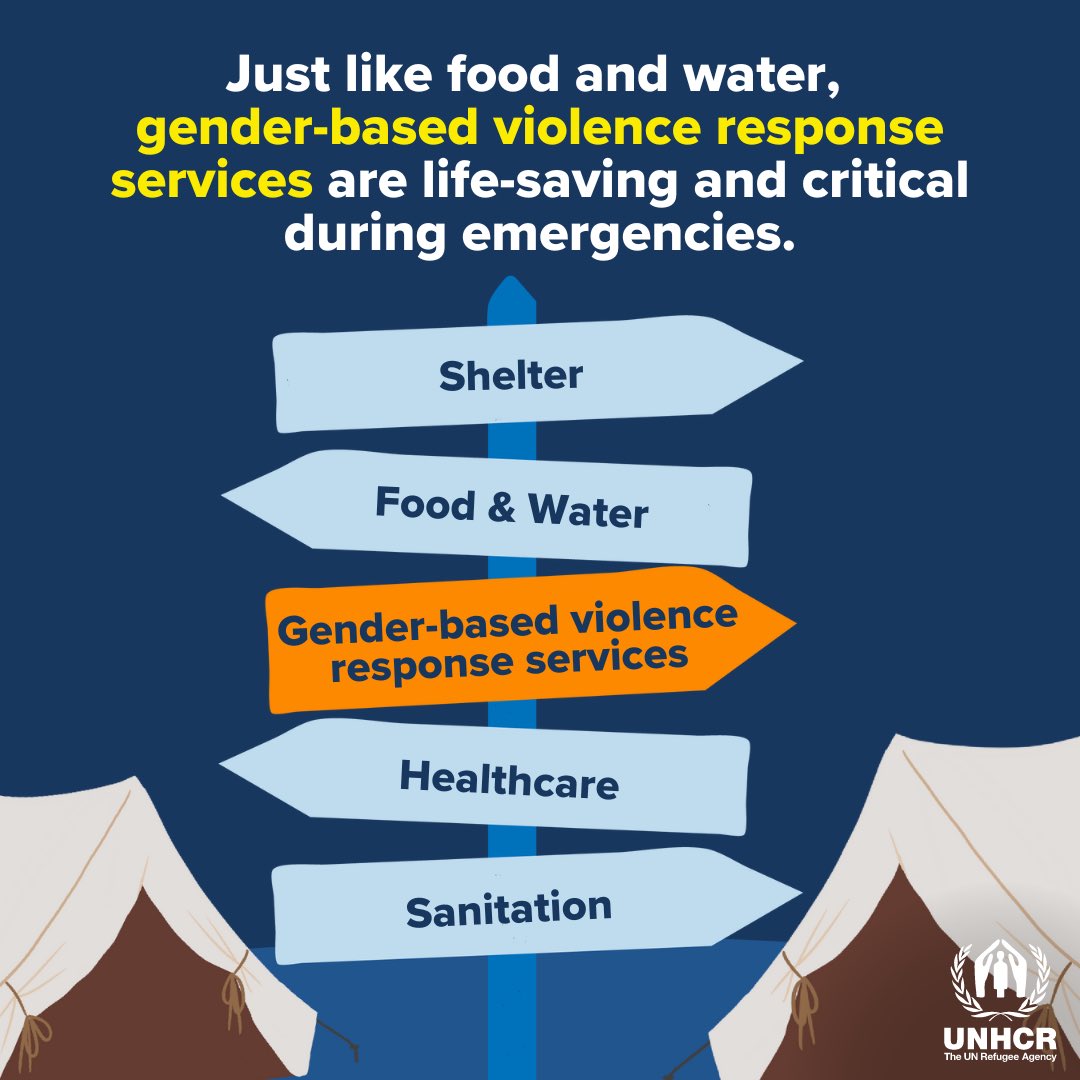 Every day, we work to protect refugee women and girls from violence.

UNHCR's violence prevention and response programmes are lifelines in a crisis. Today, and every day, let's prioritize the needs of survivors, and let's address the root causes of gender-based violence.
#16Days